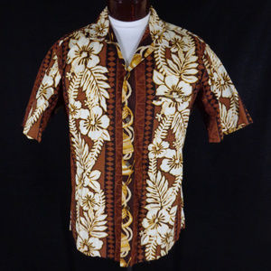 Vintage Brown Royal Creations Hawaiian Shirt  L